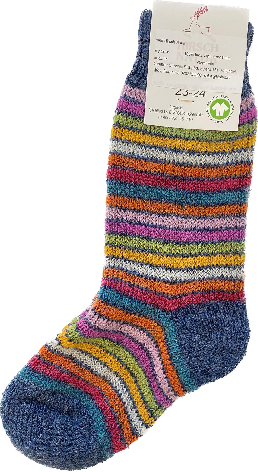 Șosete groase Hirsch Natur din lână organică terry wool - Rainbow-Jeans