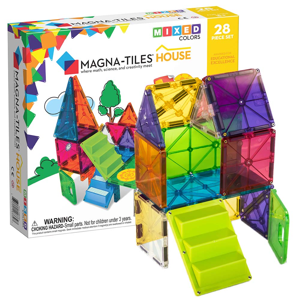 Magna-Tiles House set magnetic cu autocolante (28 piese)