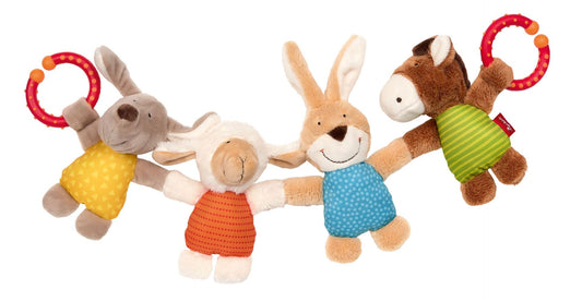 Lanț jucărie din pluș pentru cărucior – Animale de la fermă, Sigikid