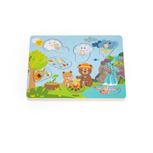 Puzzle cu Sunete – Sunetele Naturii, Viga
