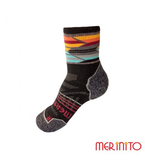 Șosete Merinito Multicolor Sport Quarter lână merinos - Black