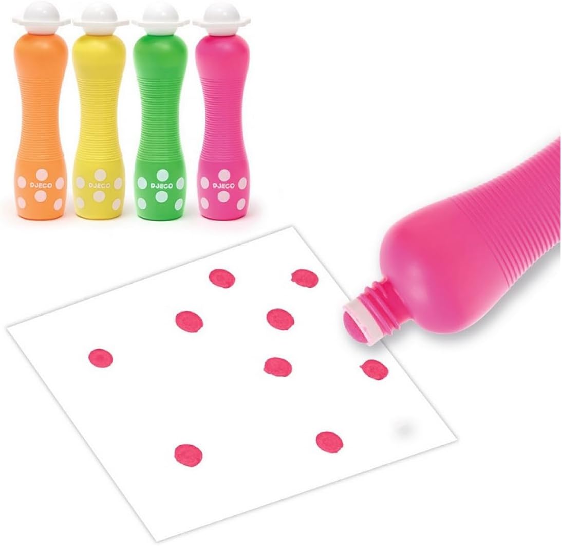 Set 4 markere culori neon pentru bebe, Djeco