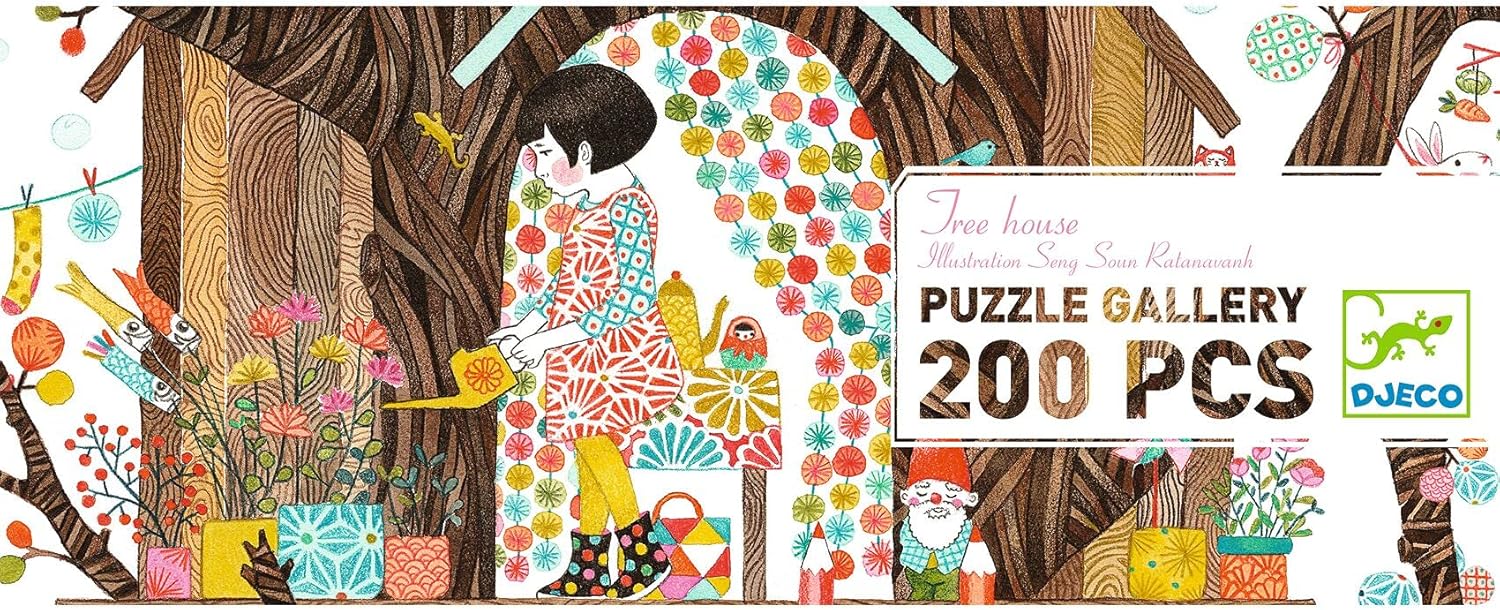 Puzzle galerie 200 piese Căsuța din copac, Djeco