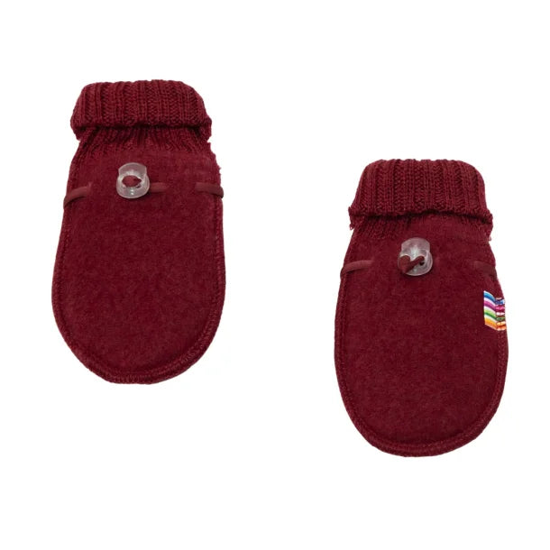 Joha - Mănuși din lână merinos tip fleece - Bordeaux