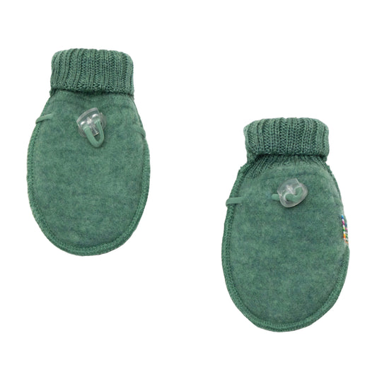 Joha - Mănuși din lână merinos tip fleece - Green