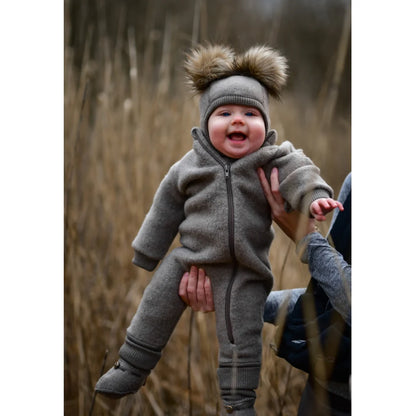 Botoșei Mikk-line din fleece lână merinos - Anthracite Melange