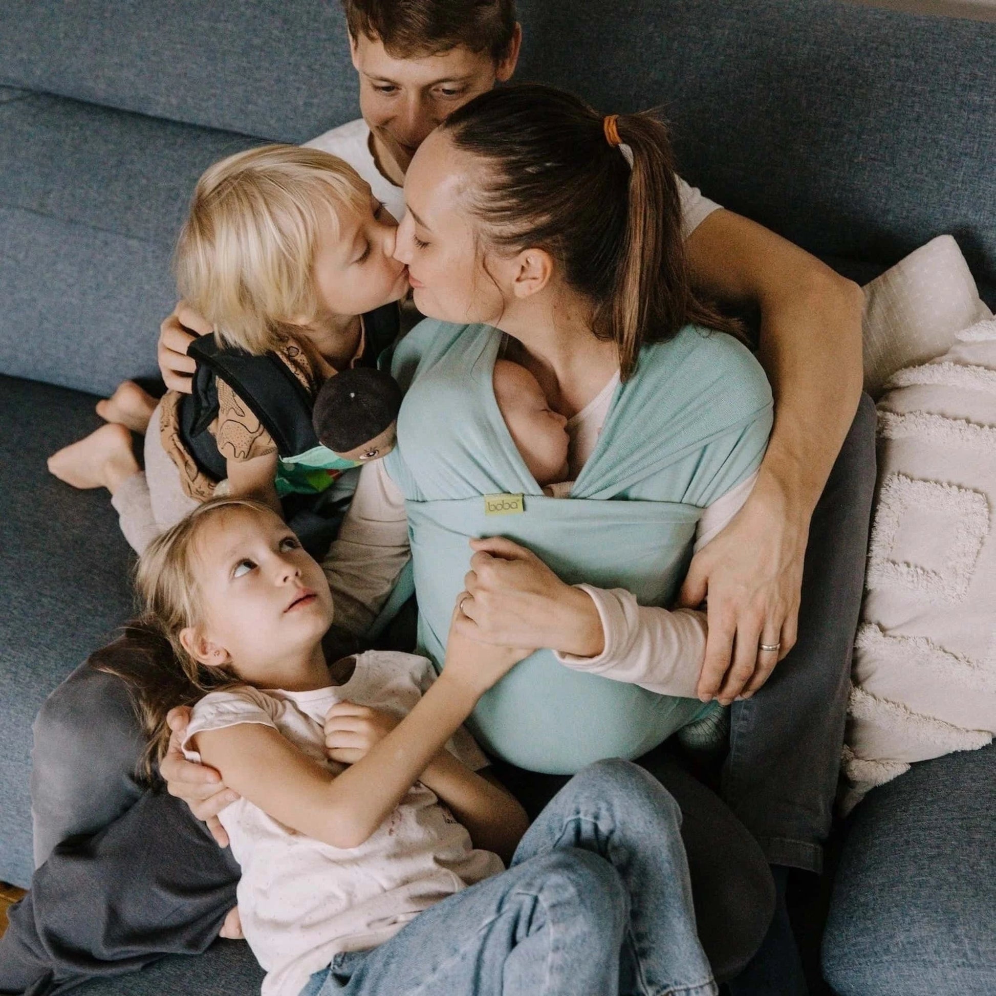 Wrap elastic din bambus Boba Sea Mist