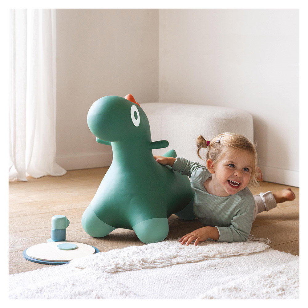 Hoppi Dino, dinozaur gonflabil săltăreț, verde, Quut Toys
