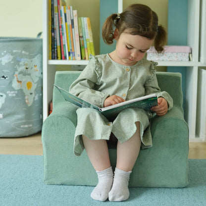 Fotoliu pentru copii Mentă, din catifea - Twindeco - Mint Velvet