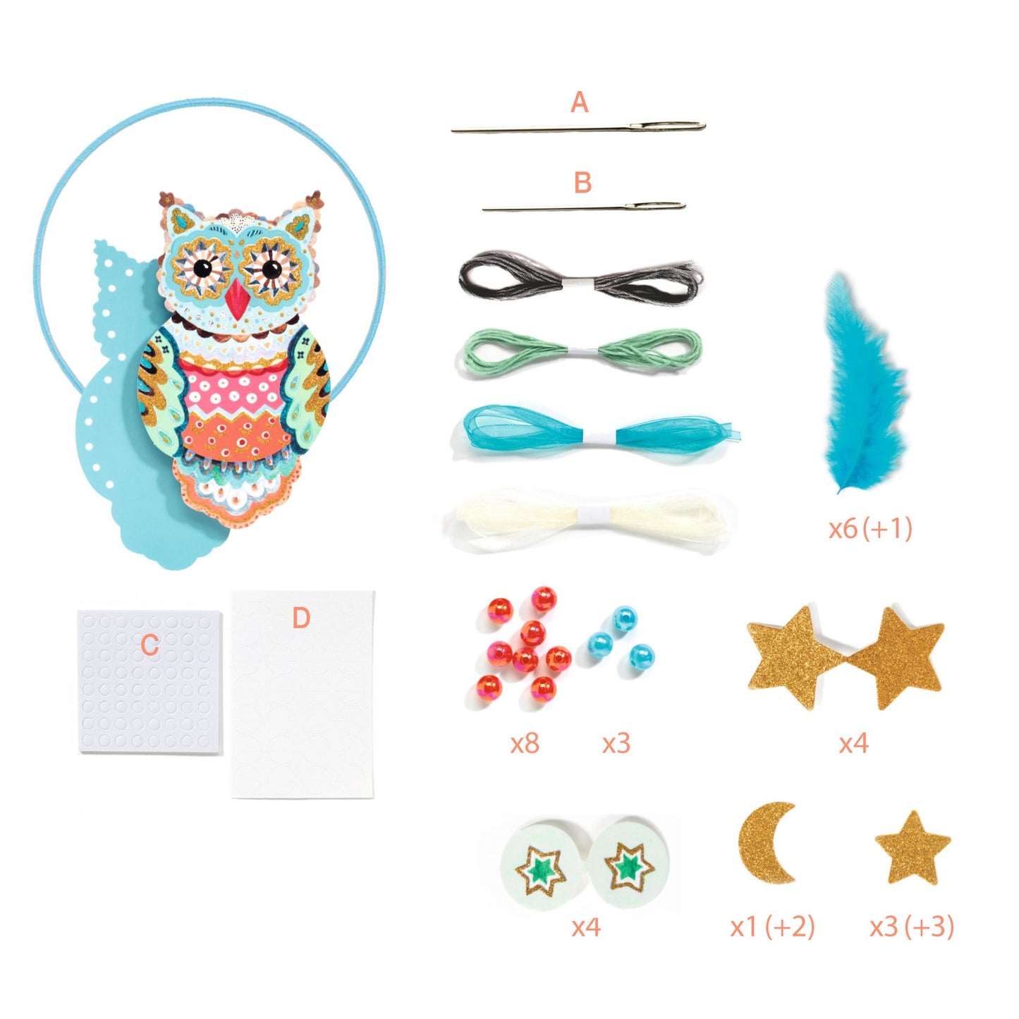 Joc creativ DIY Dreamcatcher bufnița, Djeco