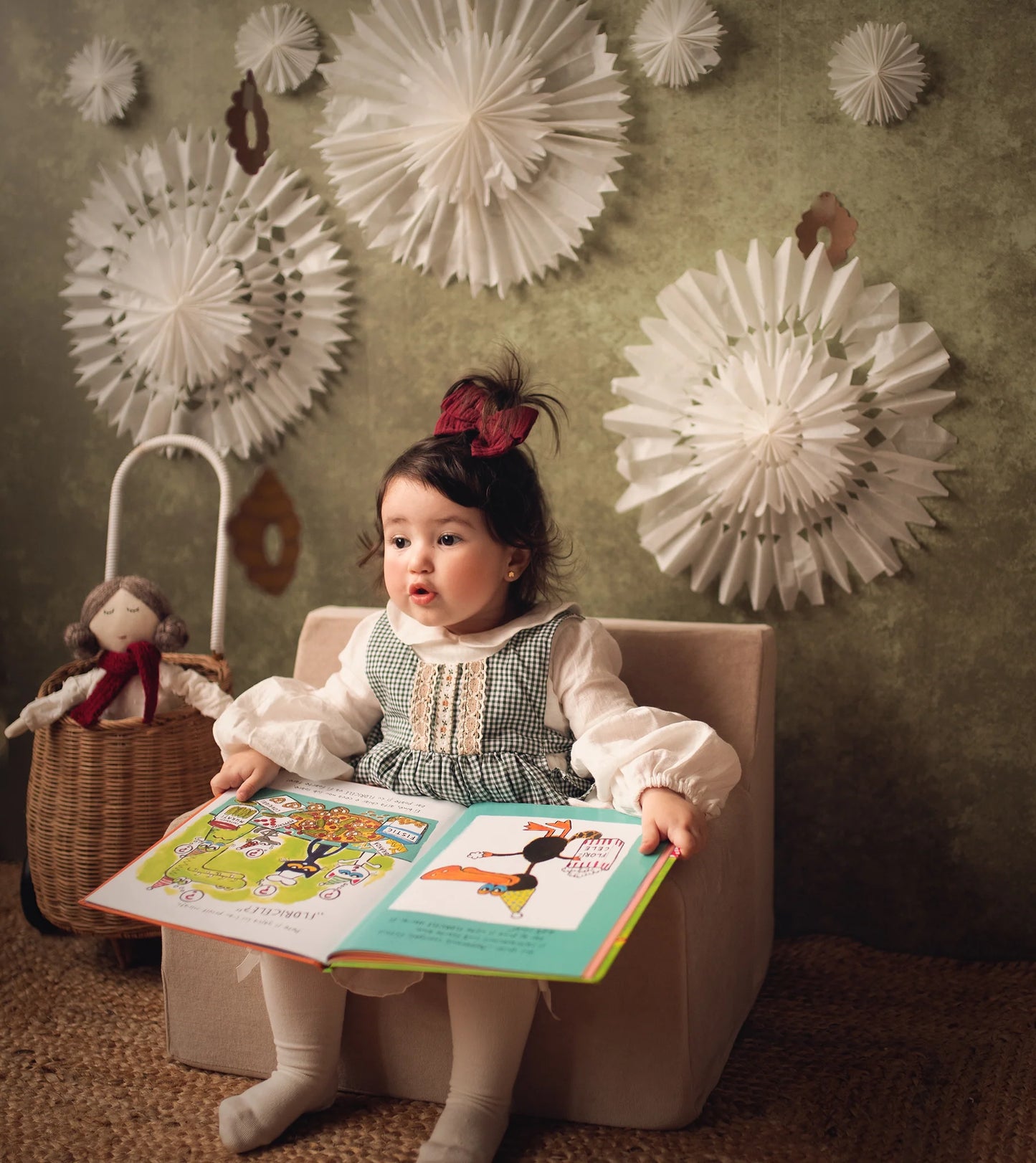 Fotoliu pentru copii Bej, din catifea - Twindeco - Beige Velvet