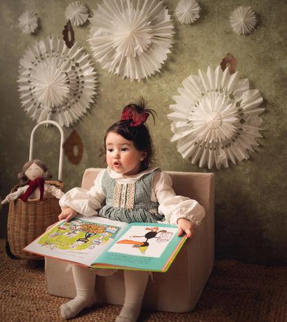 Fotoliu pentru copii Bej, din catifea - Twindeco - Beige Velvet