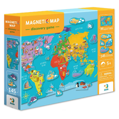 Puzzle magnetic Harta Lumii – 136 piese educative Dodo Toys