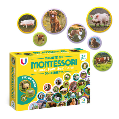 Set magnetic Montessori, Familii de animale de la fermă - Dodo Toys