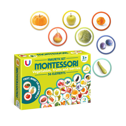 Set magnetic Montessori, Fructe și legume - Dodo Toys