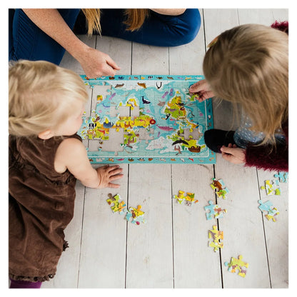 Puzzle de observare, Animalele lumii, 80 piese - Dodo Toys