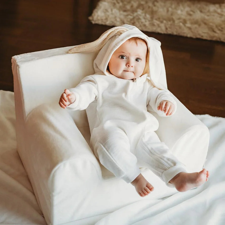 Fotoliu pentru copii Mentă, din catifea - Twindeco