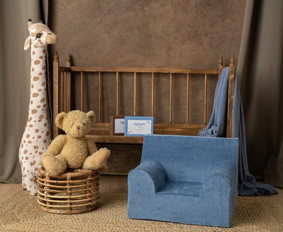 Fotoliu pentru copii Mentă, din catifea - Twindeco