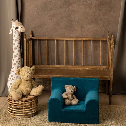 Fotoliu pentru copii Mentă, din catifea - Twindeco