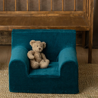 Fotoliu pentru copii Mentă, din catifea - Twindeco