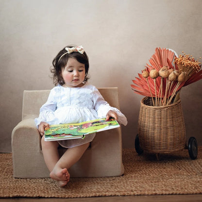 Fotoliu pentru copii Mentă, din catifea - Twindeco