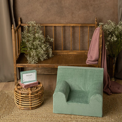 Fotoliu pentru copii Mentă, din catifea - Twindeco - Mint Velvet