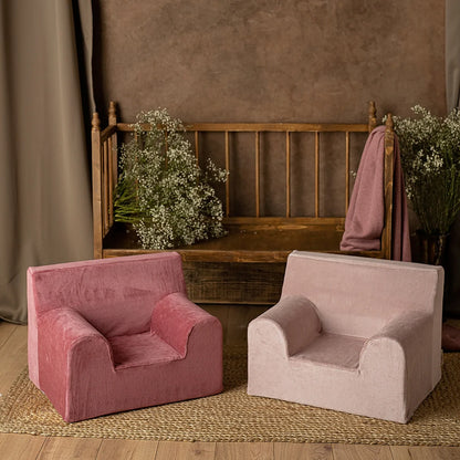 Fotoliu pentru copii Mentă, din catifea - Twindeco