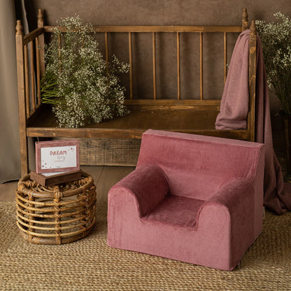 Fotoliu pentru copii Mentă, din catifea - Twindeco