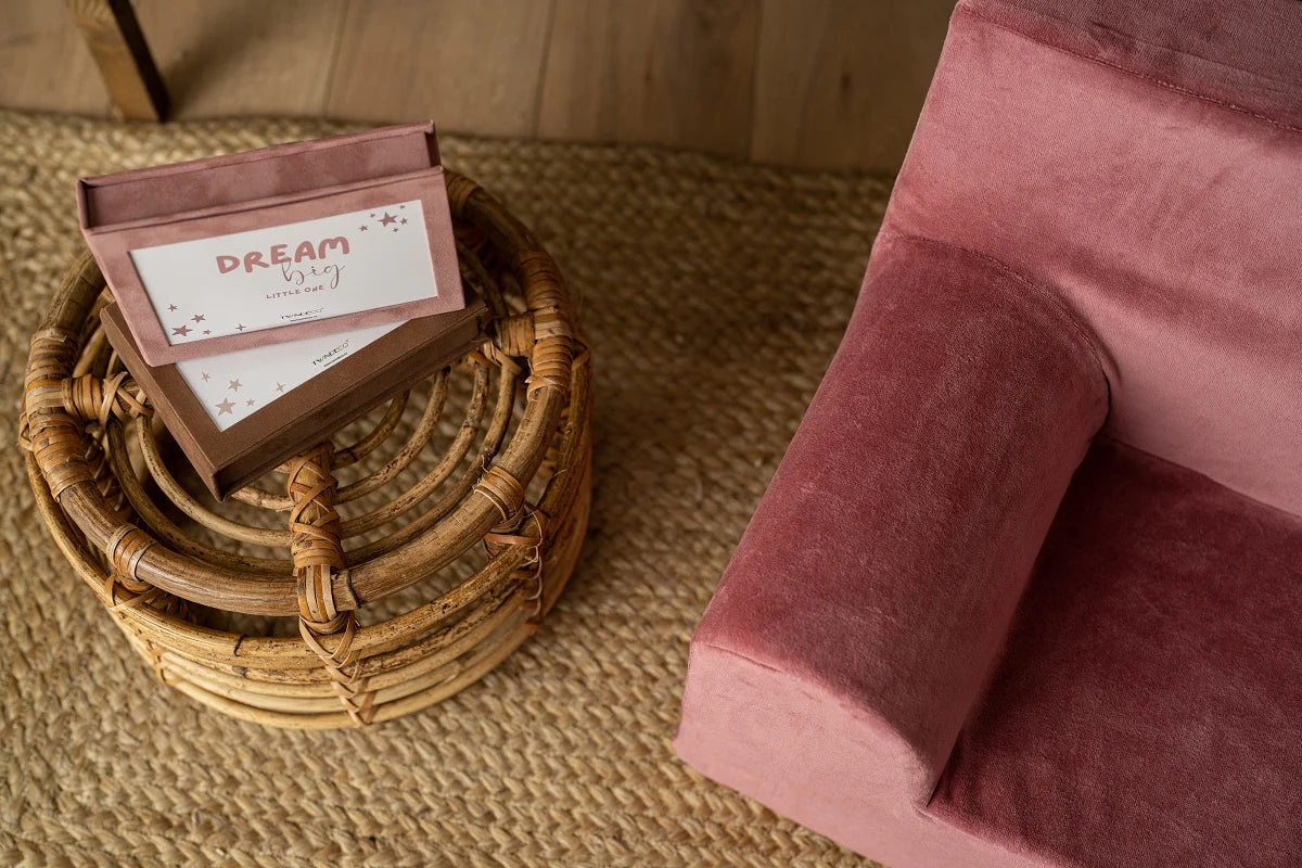 Fotoliu pentru copii Mentă, din catifea - Twindeco