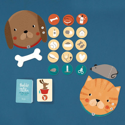 Joc de Memorie Bobby & Misha – Joc de Masă pentru Copii 4+ ani, 2 Jucători | Londji