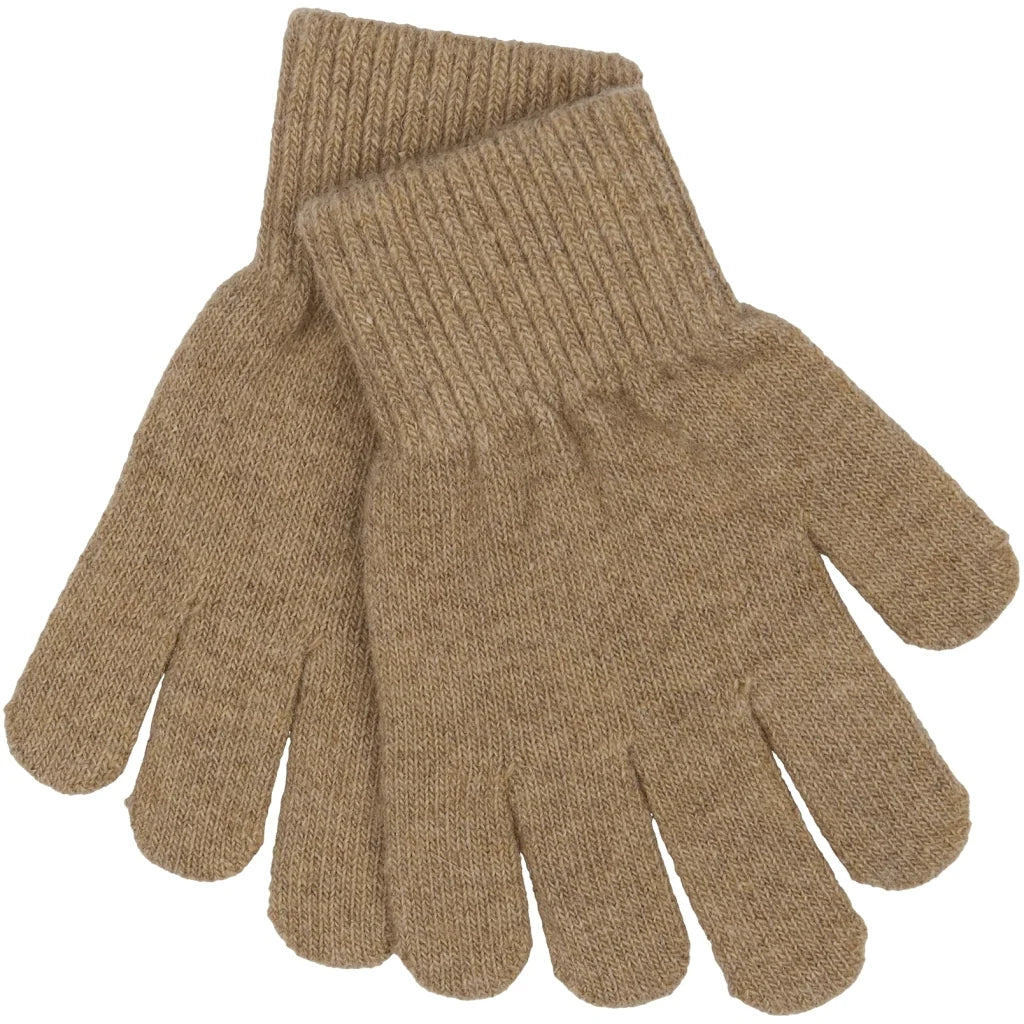 Mănuși tricotate cu lână Magic Gloves Mikk-line - set de 3 perechi Beige - Melange Denver - Brown Melange