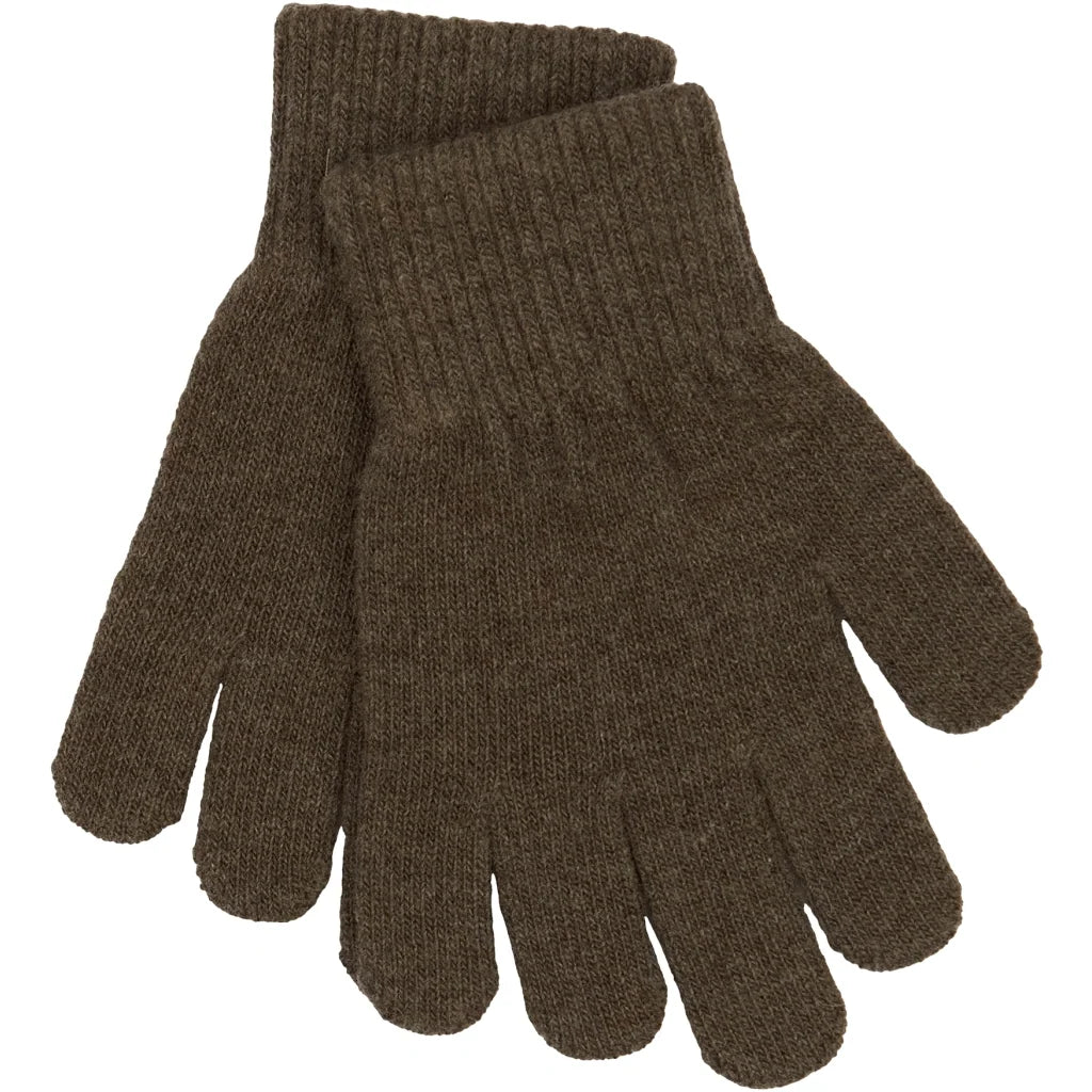 Mănuși tricotate cu lână Magic Gloves Mikk-line - set de 3 perechi Beige - Melange Denver - Brown Melange