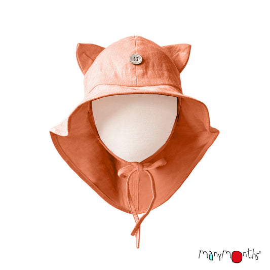 Pălărie ajustabilă ManyMonths Kitty cânepă și bumbac - Ginger Orange