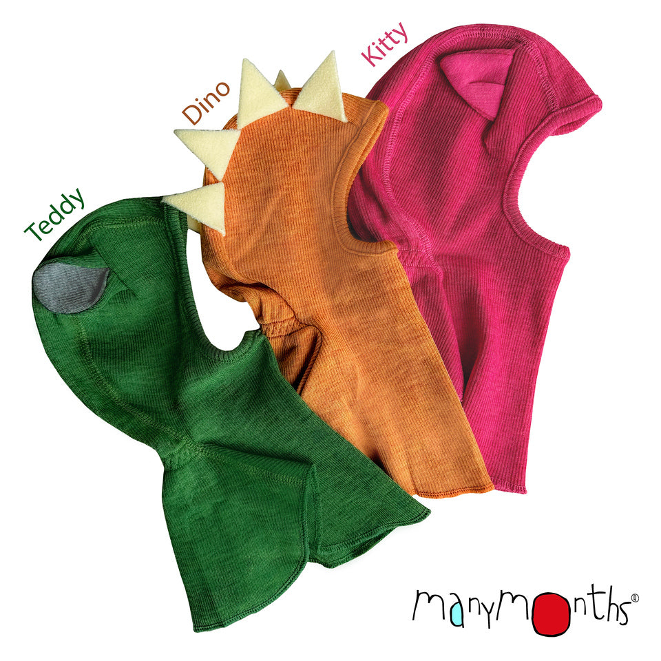 Cagulă ManyMonths Unique Kitty din lână merinos - Acai Berry