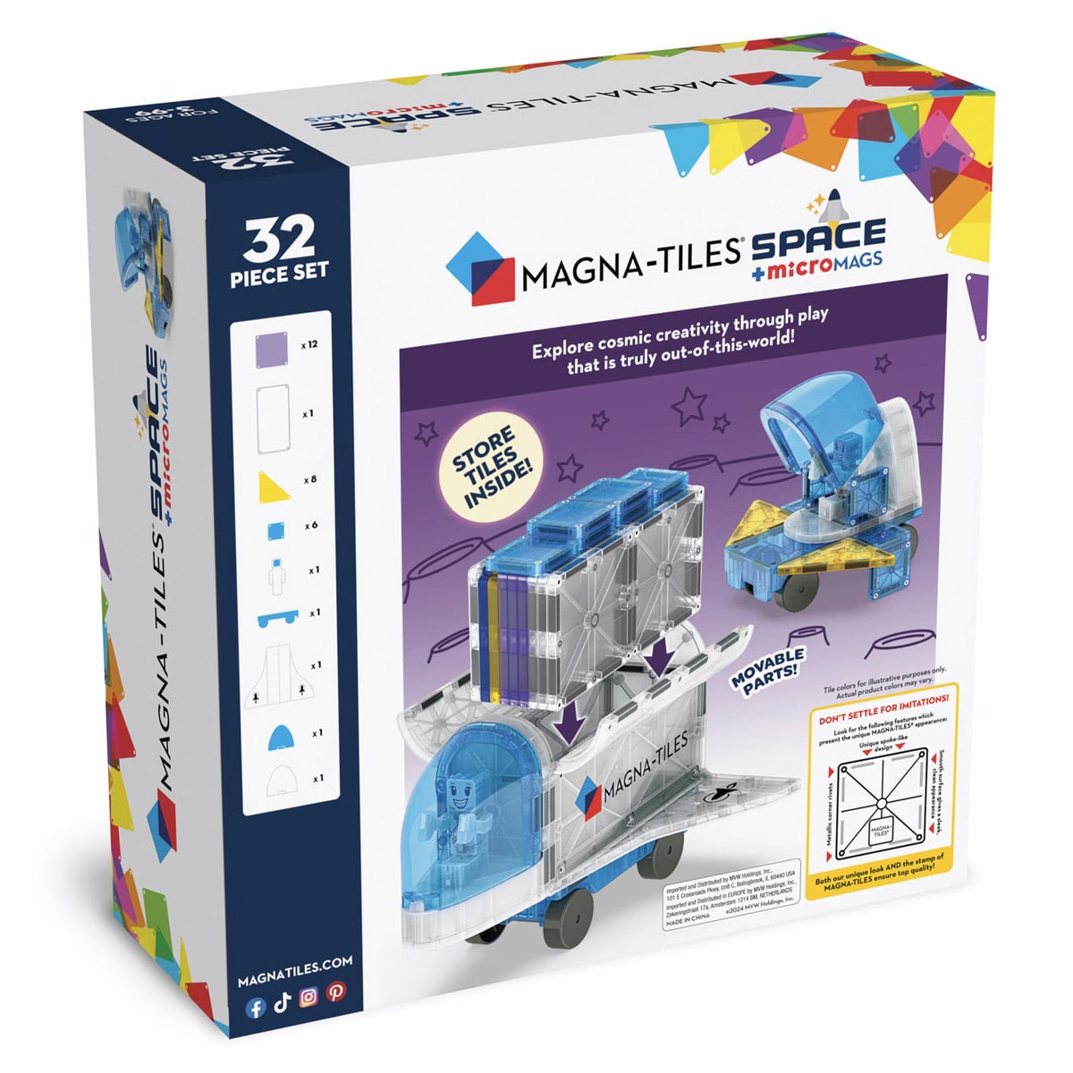 Magna-Tiles Space, set magnetic