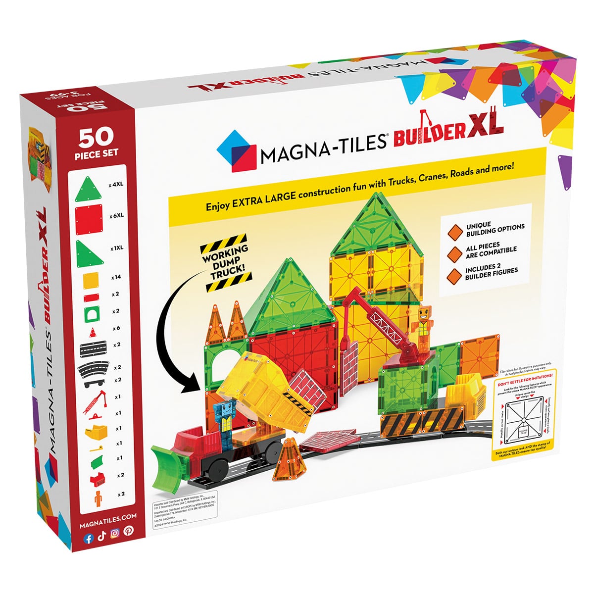 MAGNA-TILES Builder XL, 50 piese