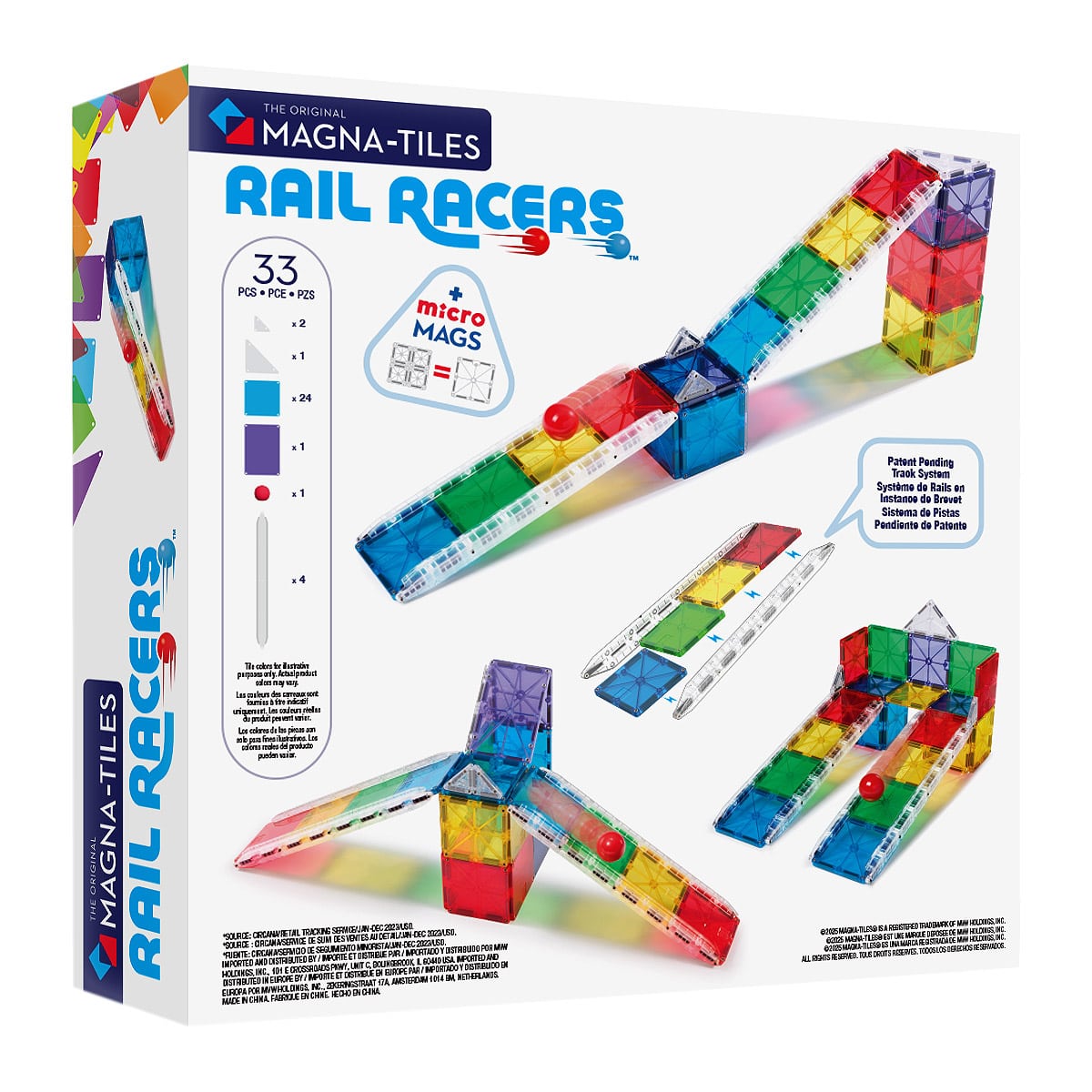 MAGNA-TILES Rail Racers, 33 piese