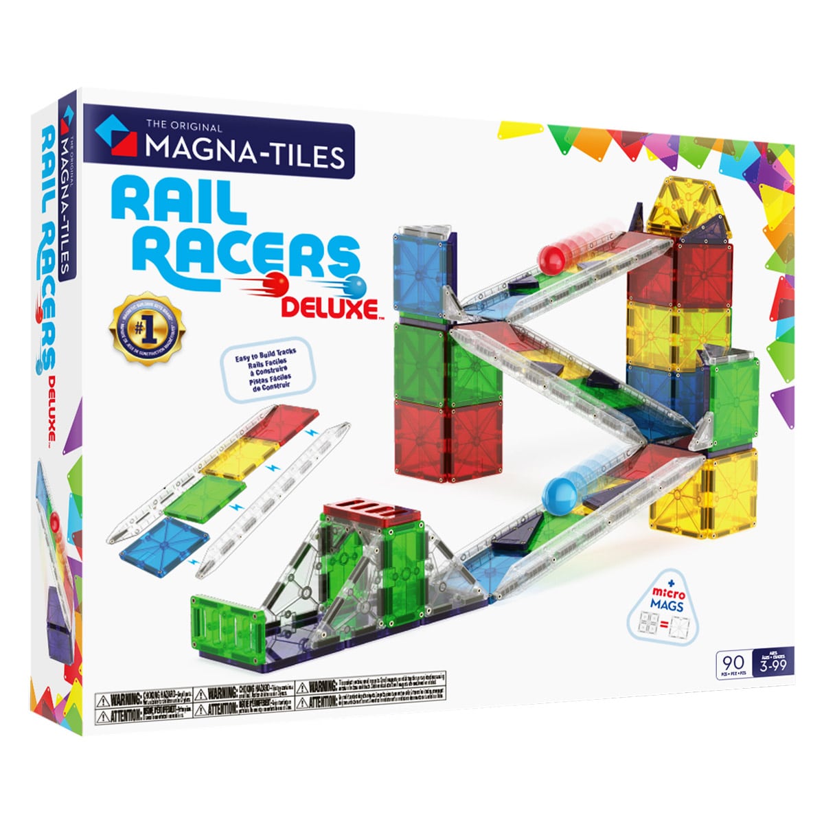 MAGNA-TILES Rail Racers Deluxe, 90 piese