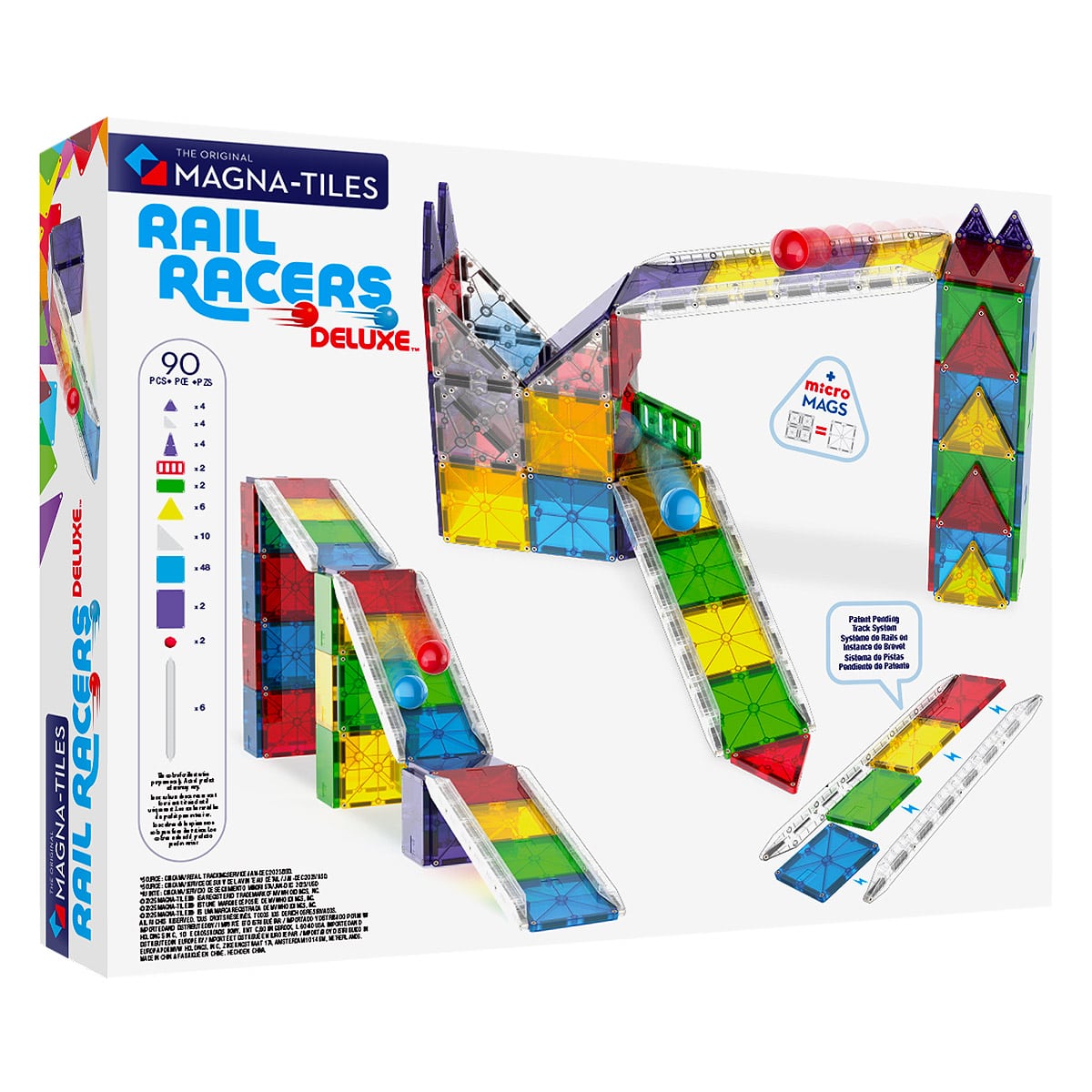 MAGNA-TILES Rail Racers Deluxe, 90 piese