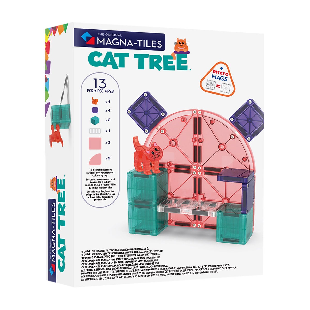MAGNA-TILES Cat Tree, set magnetic, 13 piese