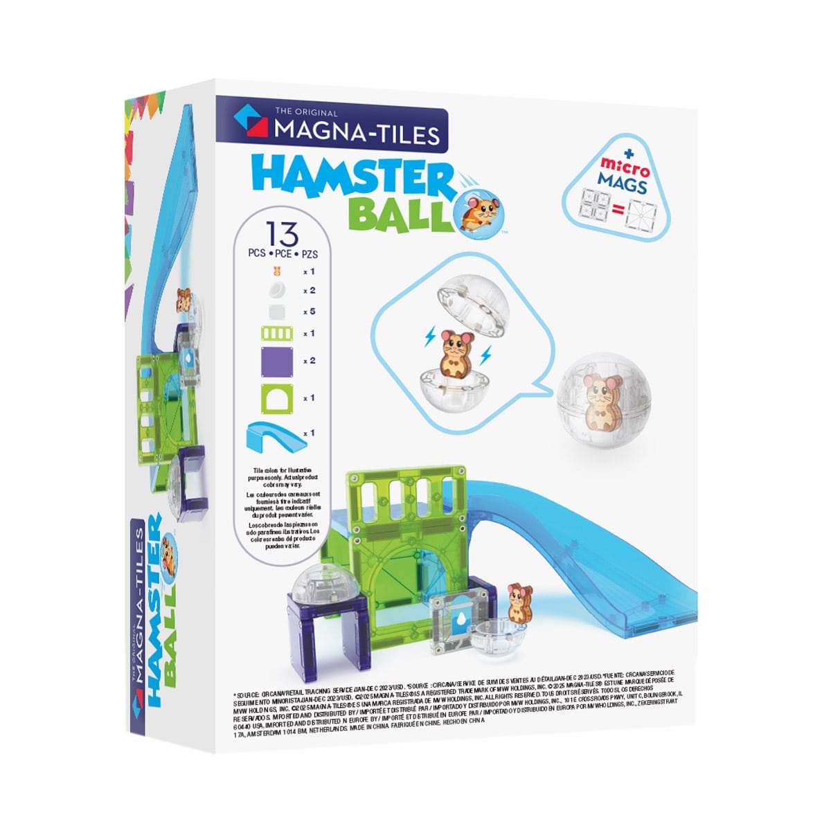 MAGNA-TILES Cursa hamsterului, set magnetic, 13 piese