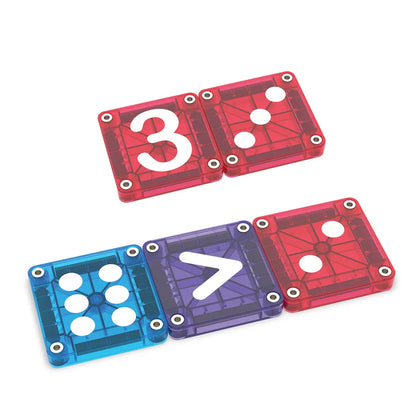 MAGNA-TILES microMAGS Numbers – Set magnetic educativ 56 piese cu cifre și simboluri matematice