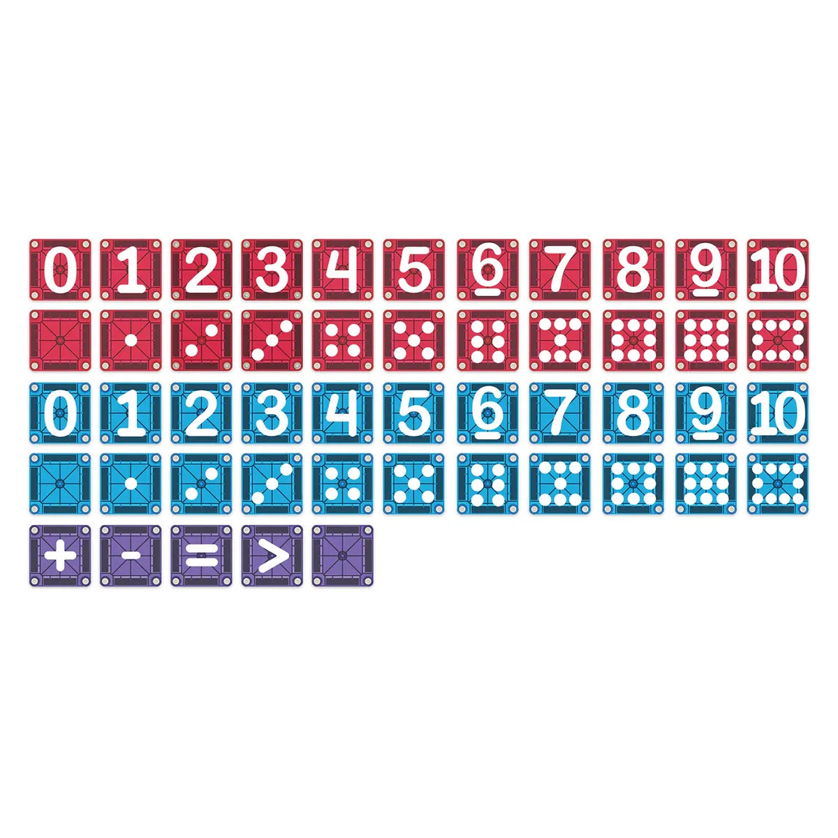 MAGNA-TILES microMAGS Numbers – Set magnetic educativ 56 piese cu cifre și simboluri matematice