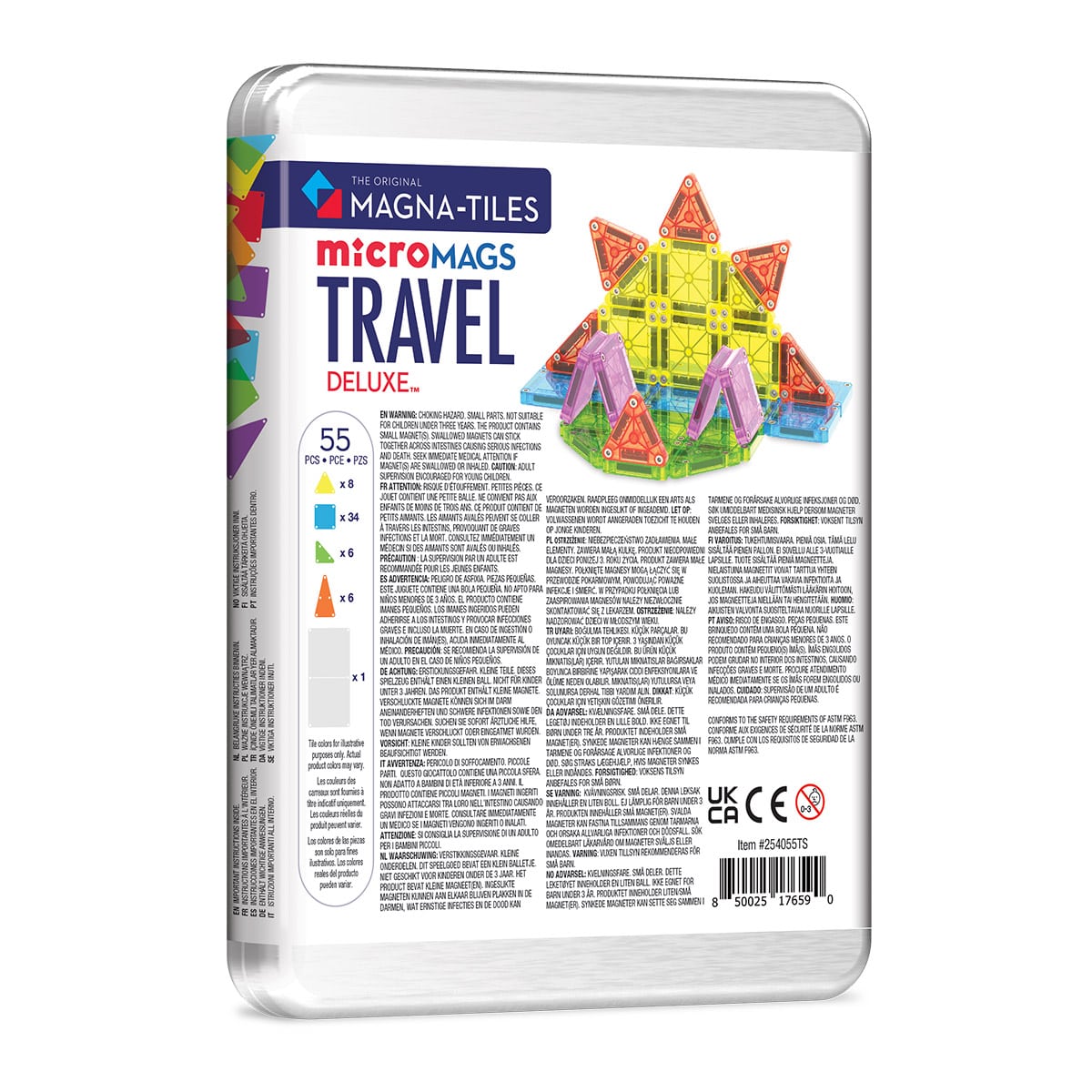 MAGNA-TILES microMAGS Travel Deluxe, 55 piese