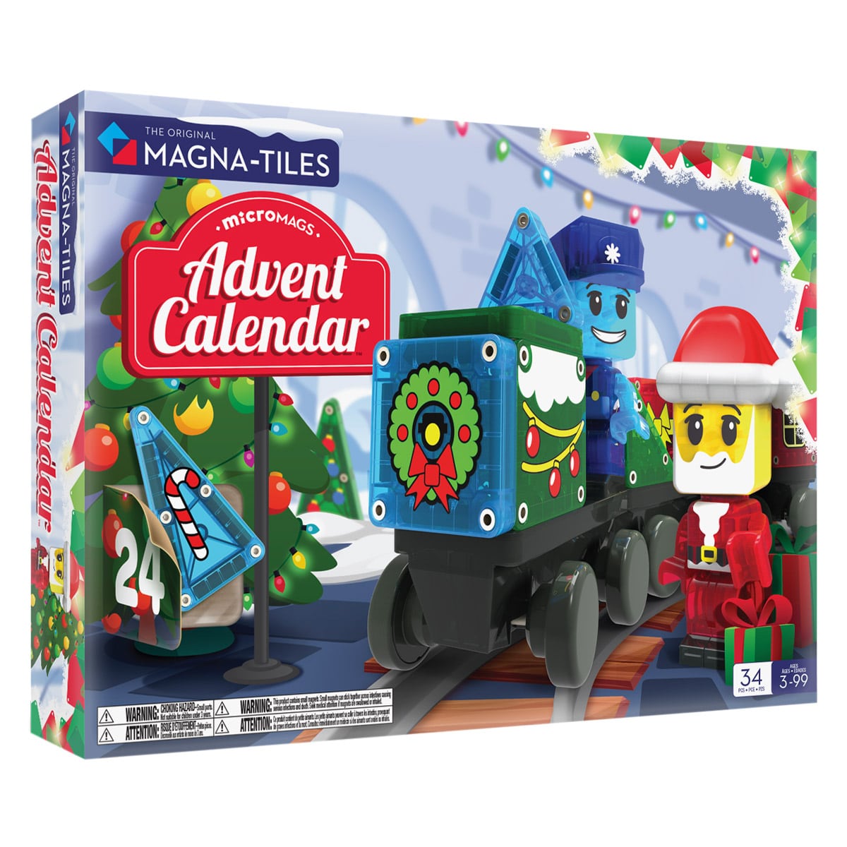 MAGNA-TILES microMAGS Advent Calendar, 34 piese