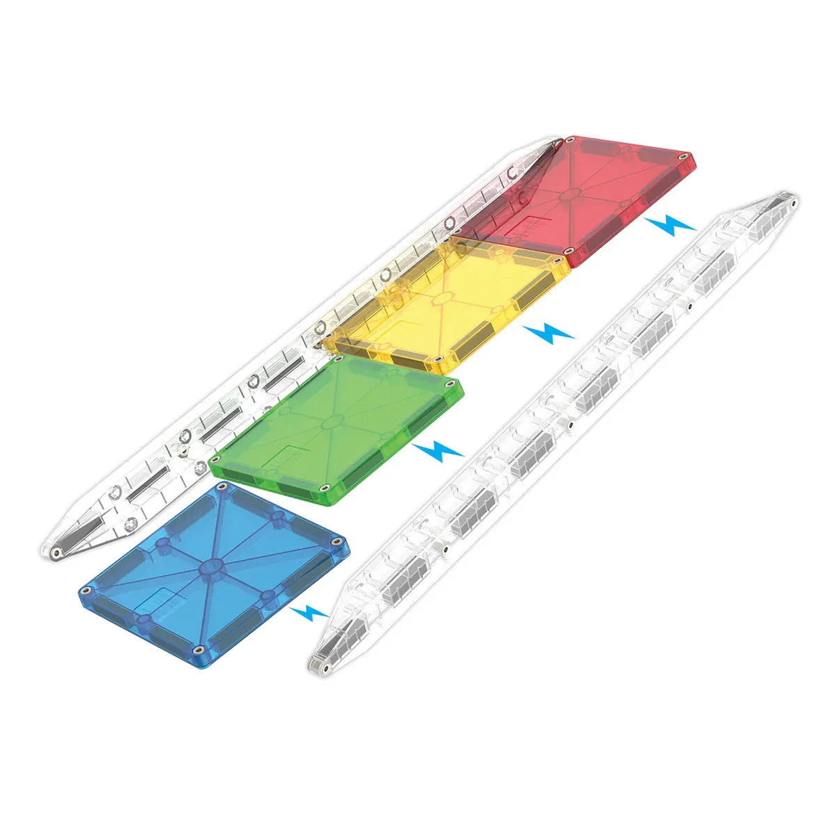 MAGNA-TILES Rail Racers Rail Pack – Set extensie piste magnetice 8 șine transparente