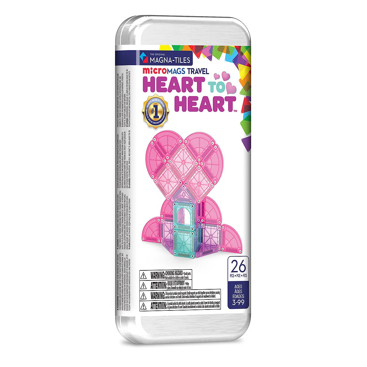MAGNA-TILES microMags Heart to Heart, Travel set
