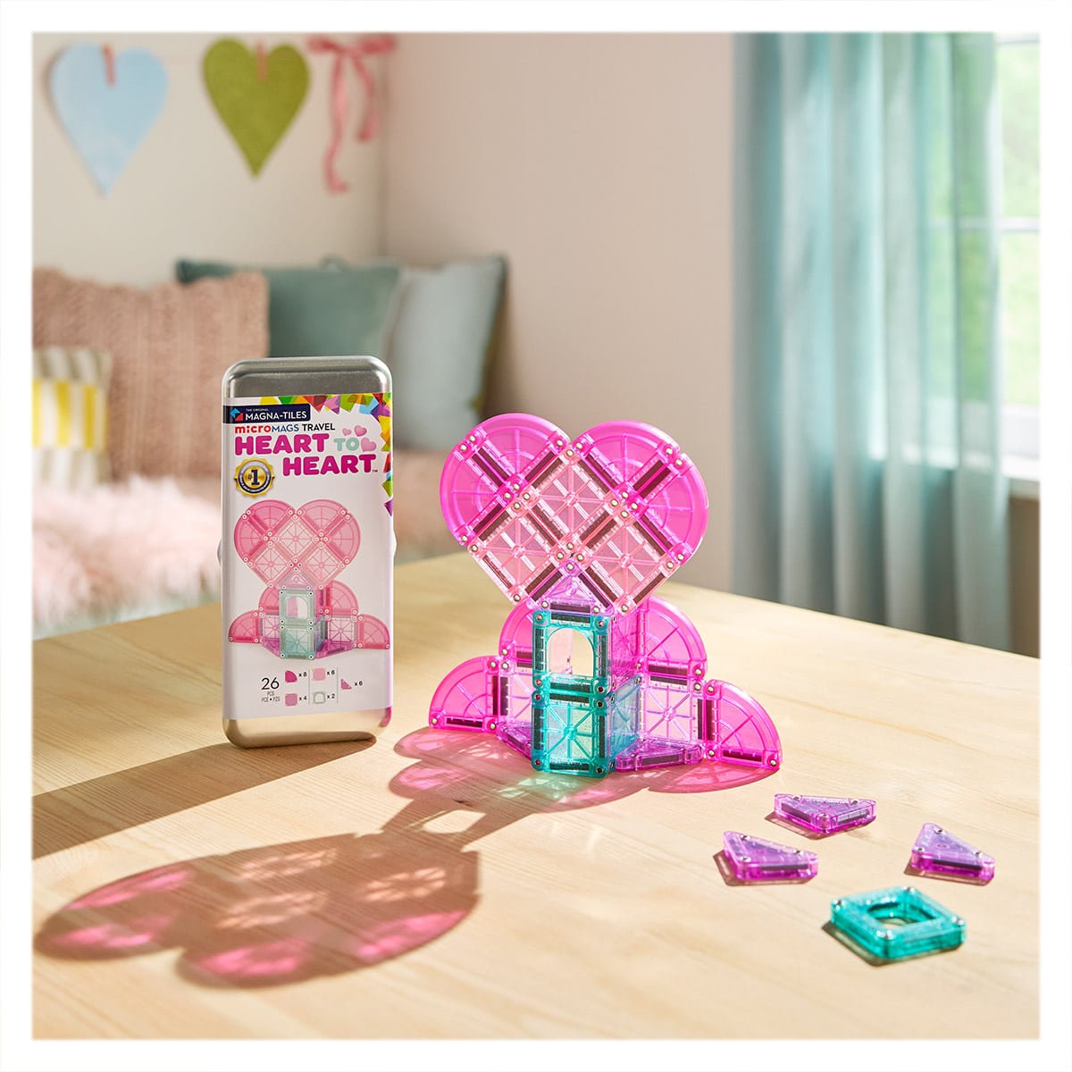 MAGNA-TILES microMags Heart to Heart, Travel set