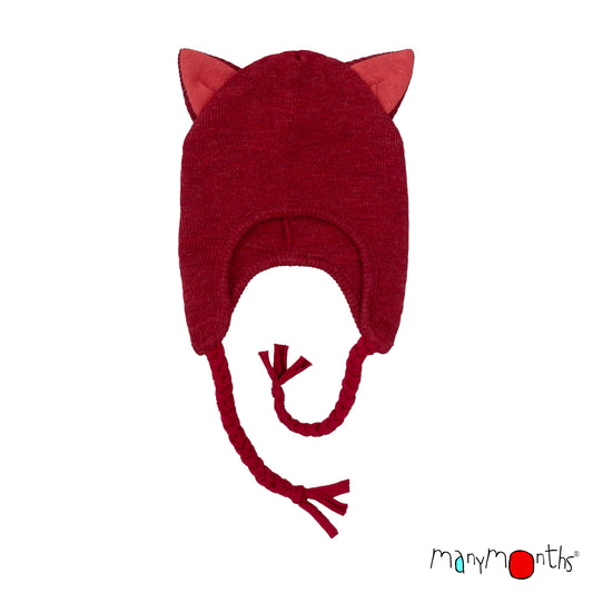 Cǎciulǎ Earflap Unique Kitty ManyMonths lânǎ merinos - Wild Pomegranate