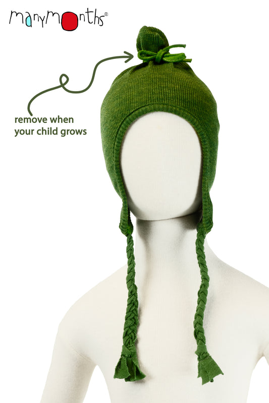 Căciuliță Earflap Original ManyMonths lână merinos - Forest Floor Green